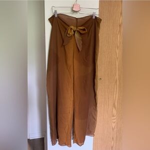 💜2 for $10💜 Bundle and save Brown Sheer Wide-Leg Pants with Bow
